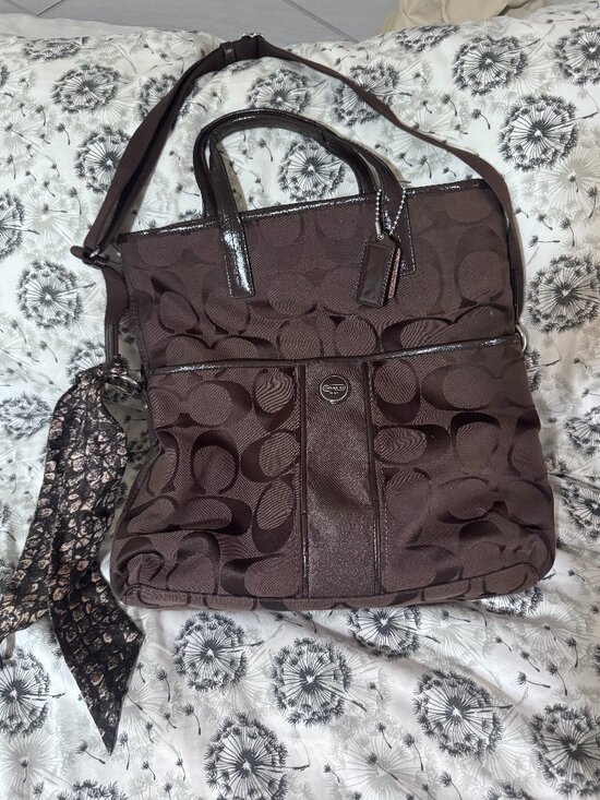 Coach Handbags - Authentic Coach Signature Foldover Crossbody travel bag F23304